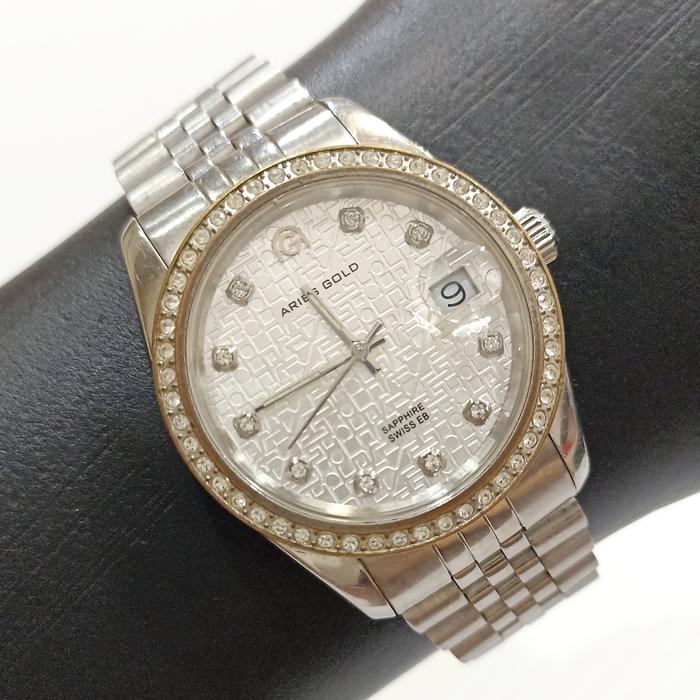 Jam Tangan Aries Gold Heritage President Computer Dial Quartz Watch Pria Laki-Laki Mewah Keren Asli