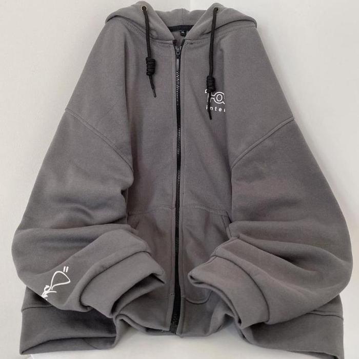 Oaker Ziper Hoodie Oversize | Size M.L.Xl Oversize | 1Oaker Style Korean Oversize Allshop