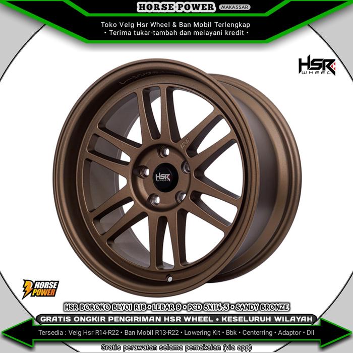 BOROKO BLY01 HSR R18X9 H5X114,3 ET25 SANDY BRONZE UNTUK MOBIL/HRV/FT86/RUSH/TERIOS/XPANDER