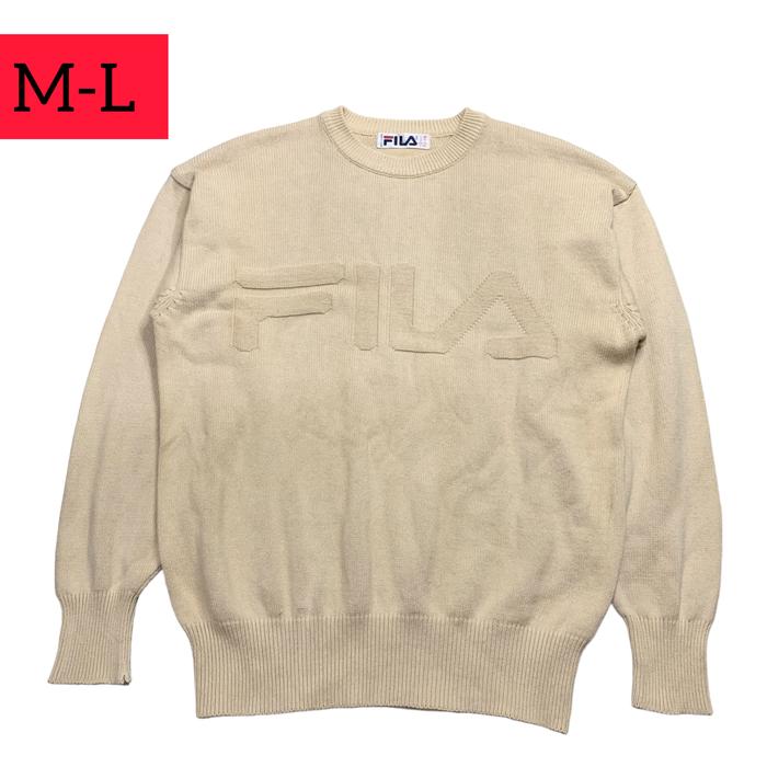 Jaket sweater wol rajut - knitwear FILA made in Italy ( size M - L )