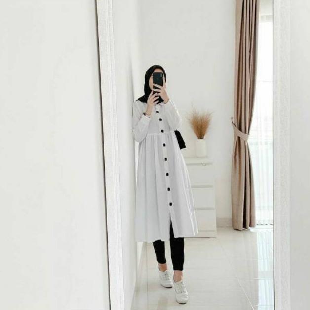 Tunik Neda | Tunik Dzuvia Full Kancing Allshop