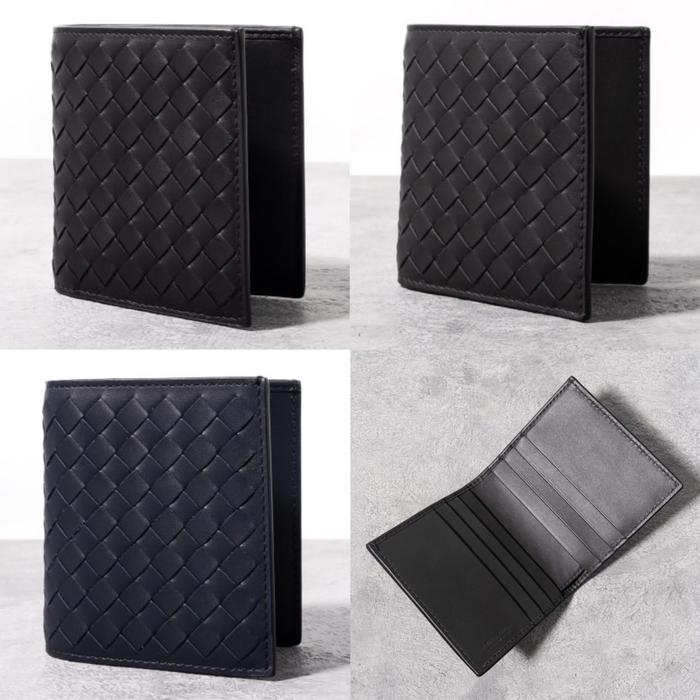 Bottega Veneta slim bifold men wallet - Black - Space - Ardoise