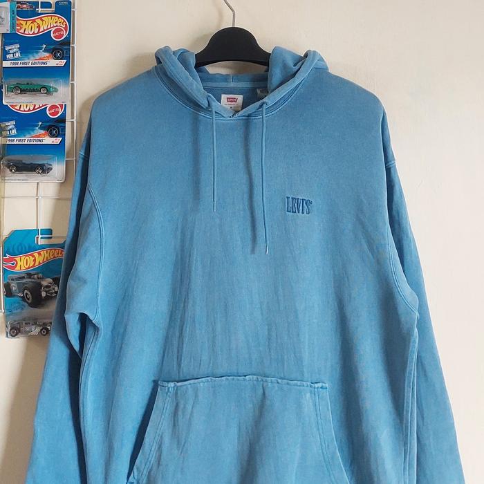levis indigo hoodie size M fit XL not essential stussy barbour dolce gabbana armani prada stone isla