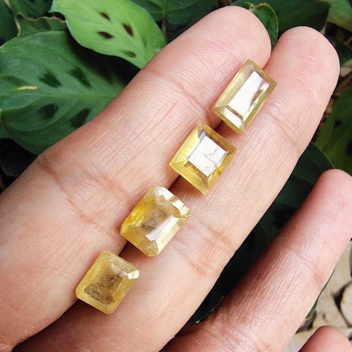 Natural Yellow Safir / Sapphire Octagon Cut - Batu Permata Yakut Kuning Asli