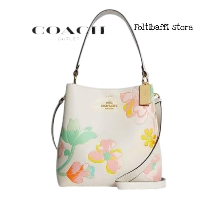 TAS WANITA CO C8609 CROSSBODY BAG BUCKET  FLOWER SIGN LEATHER ORIGINAL
