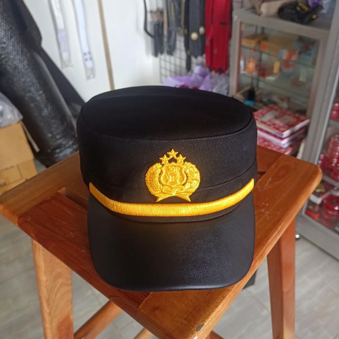 topi komando Pama polri premium lidah kulit terbaru