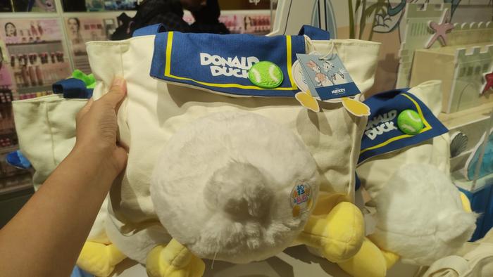 EGRADABLE DONALD DUCK PLUSH BLUE TOTE BAG