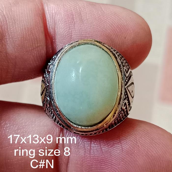batu natural giok burma type A-B. light green