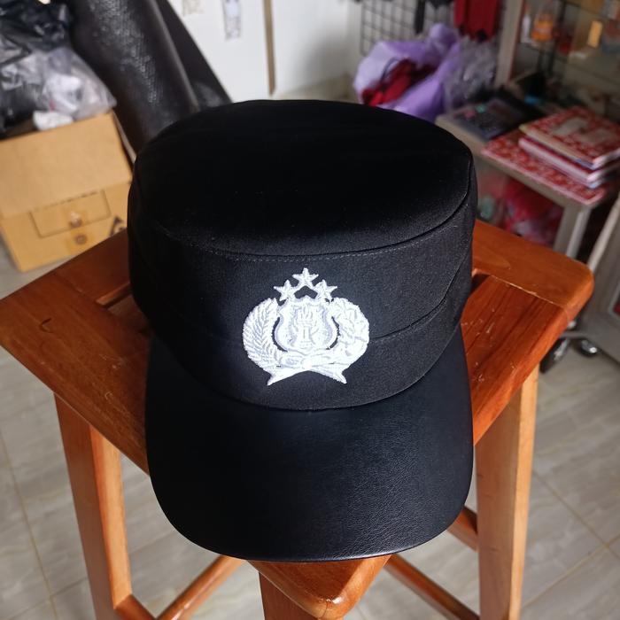 jual TOPI KOMANDO BINTARA POLRI LIDAH KULIT