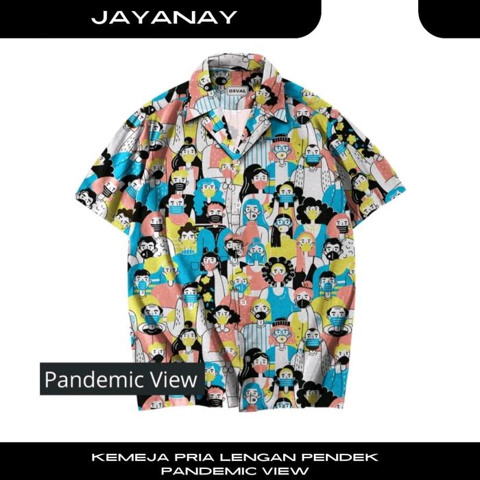 Kemeja Pria Lengan Pendek Motif - Pandemic View