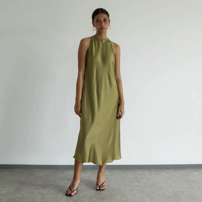 PAFON Odette Dress (Moss Green, S) - Preloved
