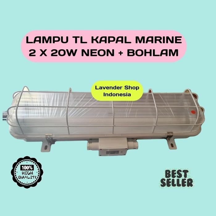 Lampu tl 2x20w waterproof lampu kapal / Kap Lampu tl 2x20 watt / Kap Lampu tl marine 2x20 220V