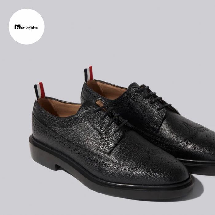 TOM BROWNE Black Pebble Grain Leather Lightweight Shoes Black US7