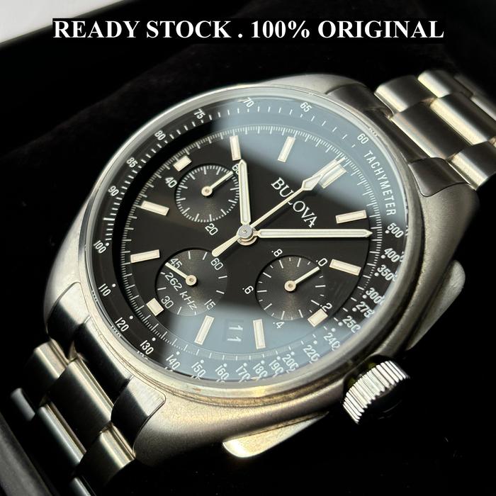 Bulova Lunar Pilot 96B258 Chronograph Jam Tangan Bulova Lunar Pilot MechaQuartz NEW Stainless Steel 