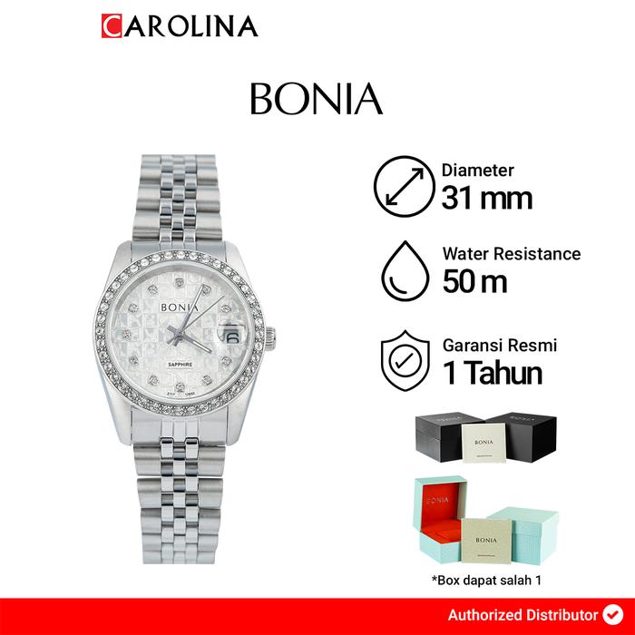 Jam Tangan Wanita Bonia B10550-3316S Silver Dial Silver Stainless Steel Strap Watches