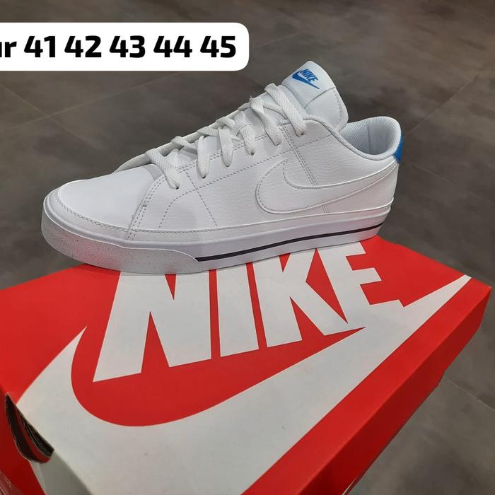 sepatu casual pria nike original asli ori bnib full white putih polos