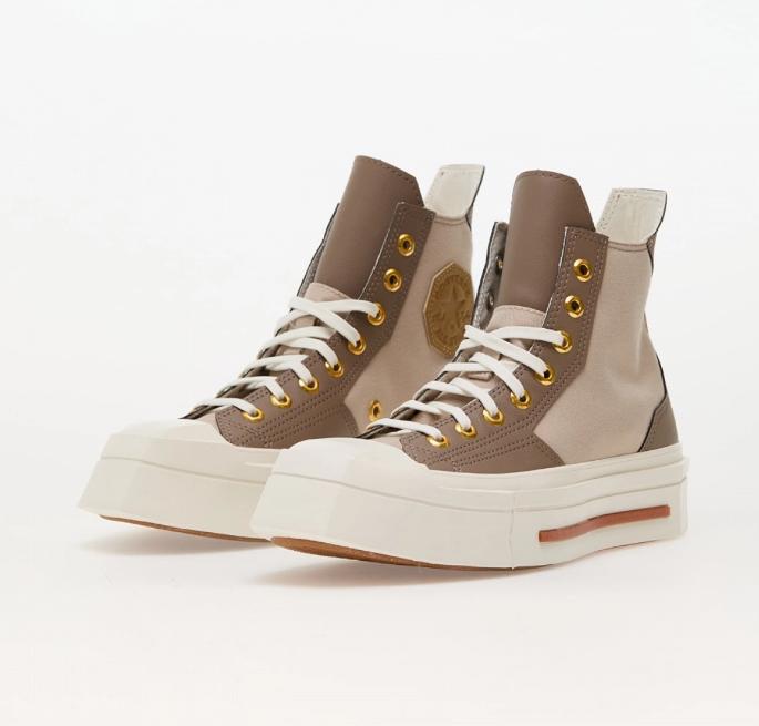 Converse Chuck 70 70s De Luxe Deluxe Squared-Twill Leather Overlays Mud