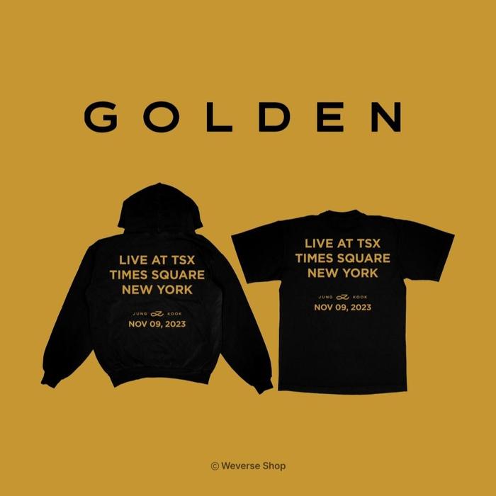 OFFICIAL BTS JK JUNGKOOK GOLDEN TSX LIVE EDITION HOODIE TSHIRT