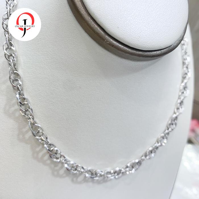 Kalung emas putih HWT 750 17 karat glosy