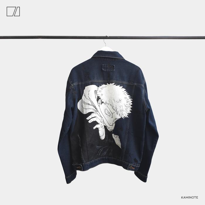 Itadori Yuuji - Denim Jacket Custom Anime/Manga - Jujutsu Kaisen - Ssst_id