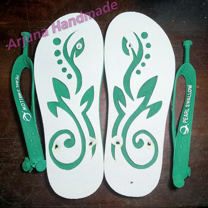 sandal ukir swallow motif bunga bisa custom