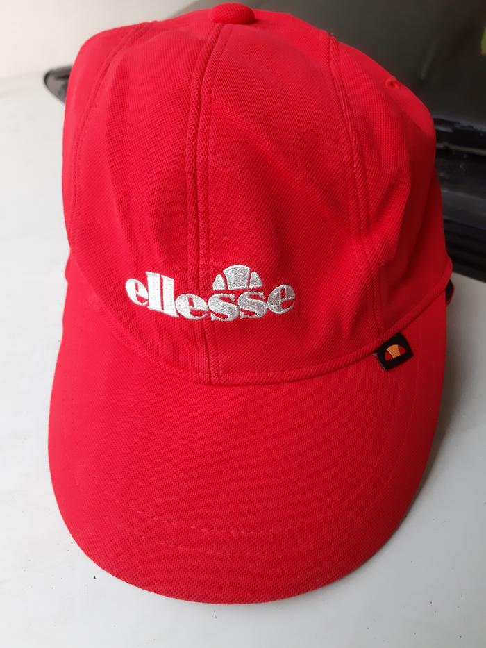 Topi Ellese Lawas warna Merah Ear Flap AQUAMIRACLE Small Logo