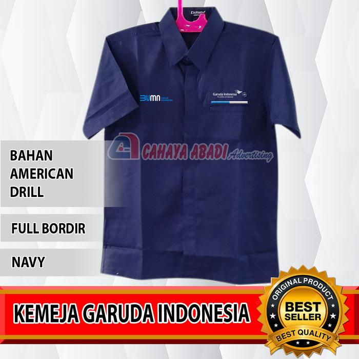 Kemeja BUMN Garuda Indonesia Seragam BUMN Garuda Indonesia Baju BUMN Garuda Indonesia Navy