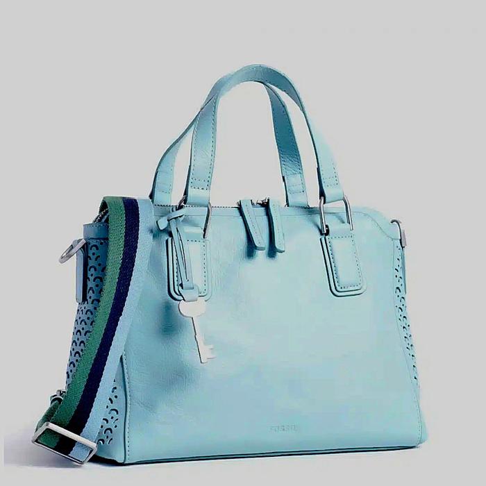 Tas Wanita Original Fossil Jacqueline Blue Turquoise Satchel Bag