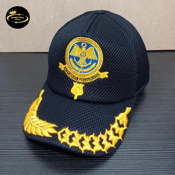 Topi Kemenhub/Perhubungan Gol 3d Melati Satu Free Nama | Topi Kemenhub Melati Satu | Topi Kemenhub J