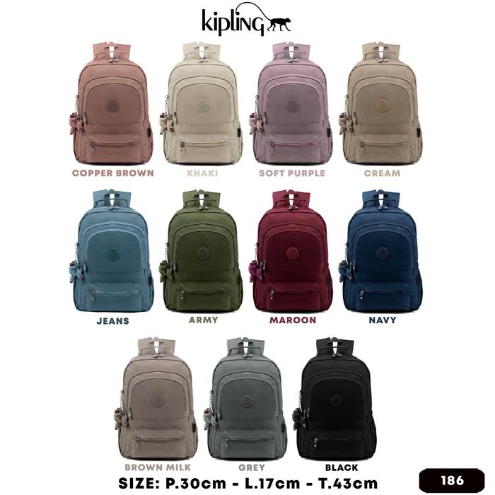 Tas Ransel Laptop Backpack Kipling Motif - Tas Sekolah Ukuran Besar