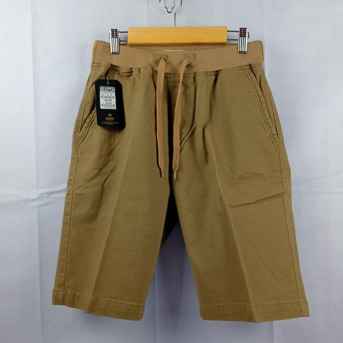 Celana Chino Pendek Pinggang Karet SCOTCH&CO / Celana Santai Branded Pendek Pria