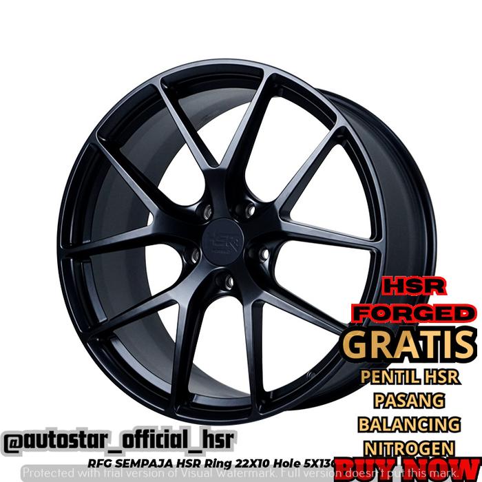 VELG MOBIL HSR FORGED HSR SEMPAJA R22 PCD 5X130 LEBAR 10INCH OFFSET 50 BLACK PAS BUAT MOBIL Porsche 