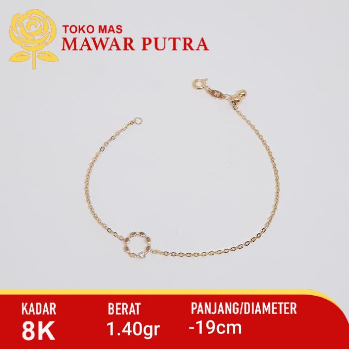 Gelang Rantai serut UBS Gold 01 Milliemolly 8K 375