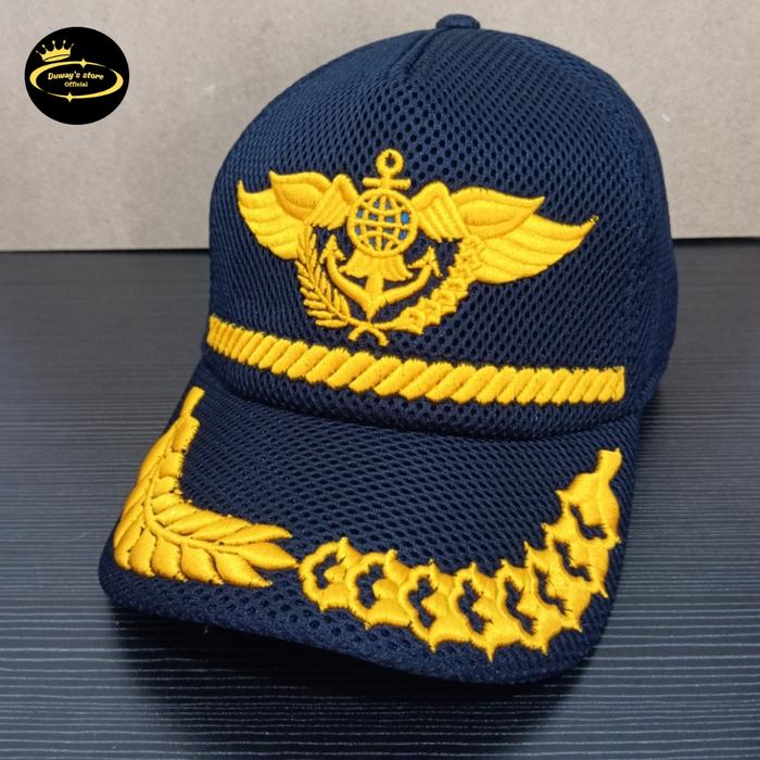 Topi Dishub/Perhubungan Gol 3d - 4b Free Nama | Topi Dishub Logo Wing Lis Padi Kapas | Topi Jaring D