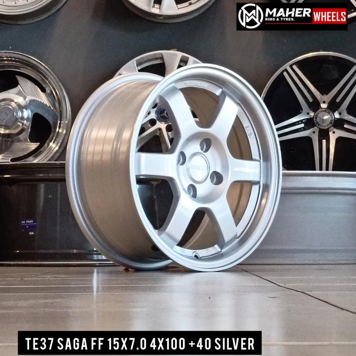 Velg Mobil TE37 Saga R15 4x100 lebar 7 et 40 silver