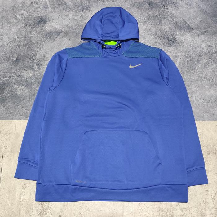 sweater hoodie pria nike thermal biru xxl bekas