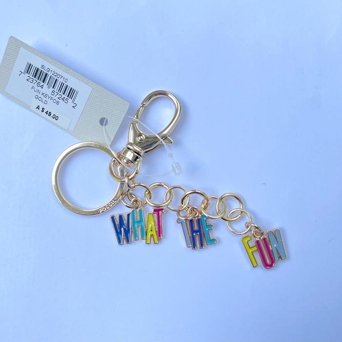 Fossil Fun Keyfob Gold - gantungan kunci tas