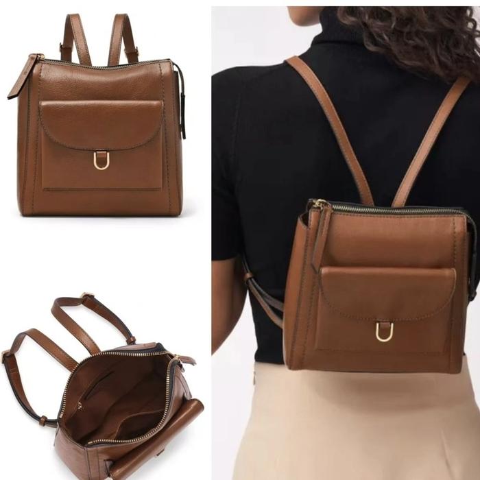 tas wanita fossil parker mini backpack med brown ej