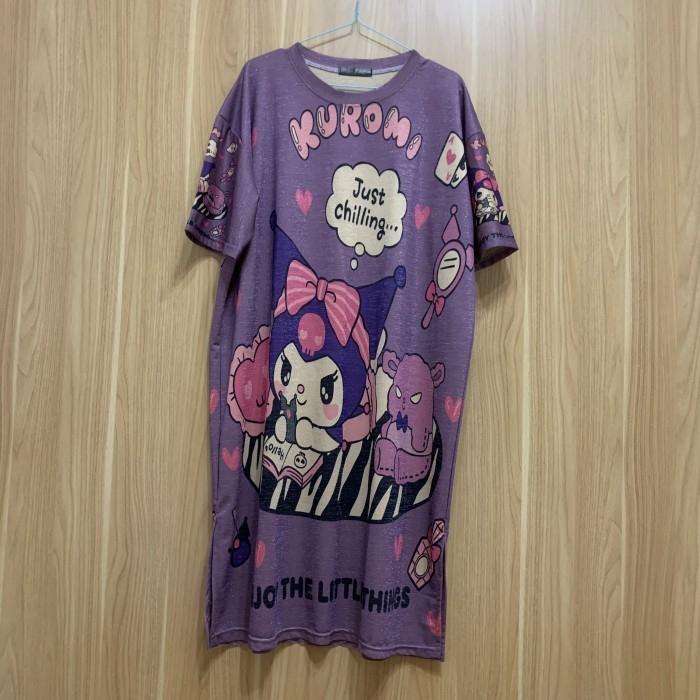 Baju rumah daster wanita Kuromi ungu jastipan Bangkok preloved bagus