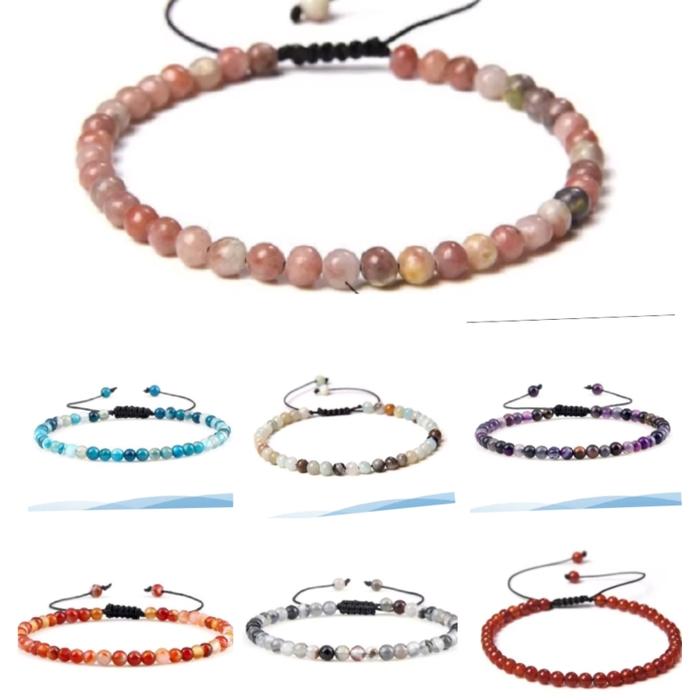 Gelang batu alam natural size 6mm tali giok shambala