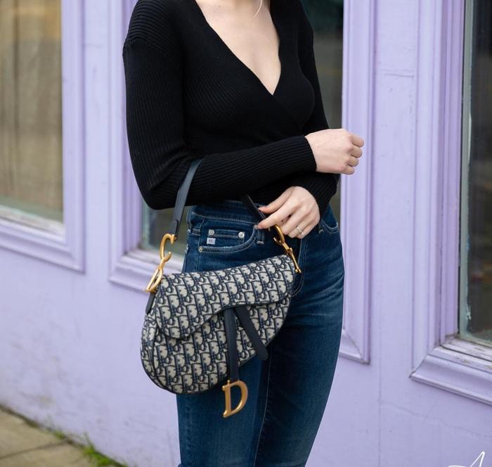 CRYSTIAN DIOR SADDLE MEDIUM OBLIQUE 2018 AUTHENTIC