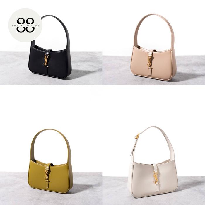 READY STOCK SAINT LAURENT Le 5 A 7 mini hobo bag smooth leather Black