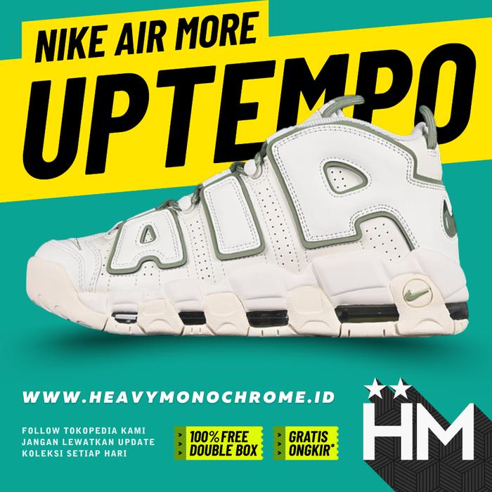 Air More Uptempo Sail Oil Green Sneaker FQ8211-100 (Size 36-46)