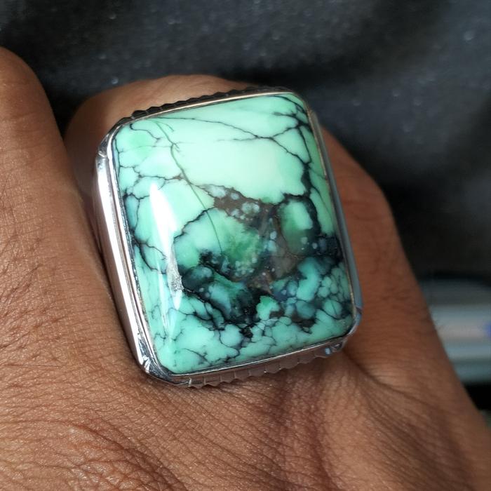 Pirus desert bloom Amerika kualitas super monel handmade uk 8 bukan pirus Iran pirus Persia pirus Xi