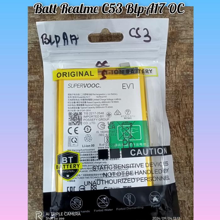 Battery Baterai Batt Realme C53 BLPA17 OC Batre BlpA17 Realme C53 Ori99