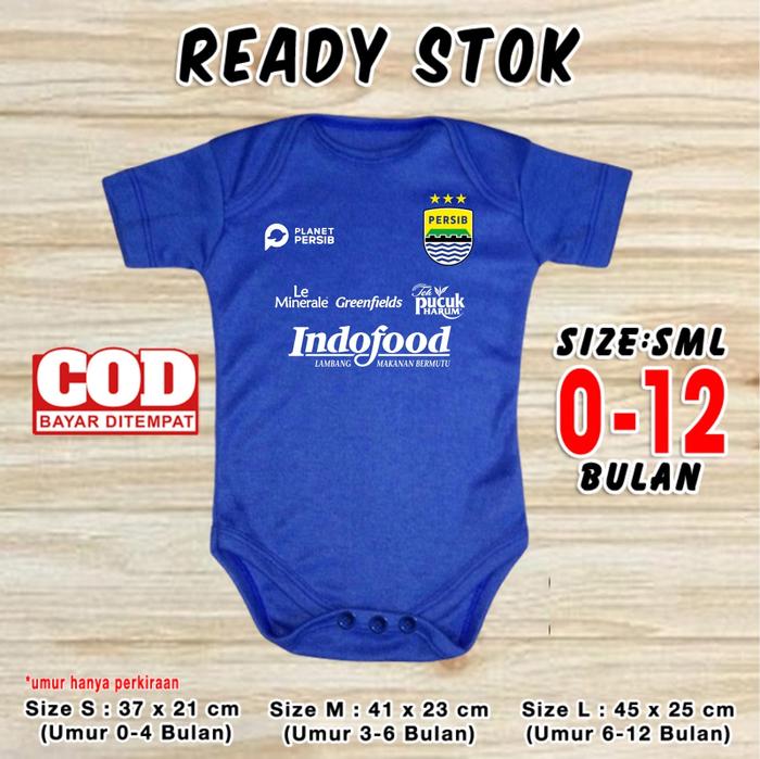 Baju Bola Bayi/Baby Romper/Baby Jumper Persib Home LIGA1 2017