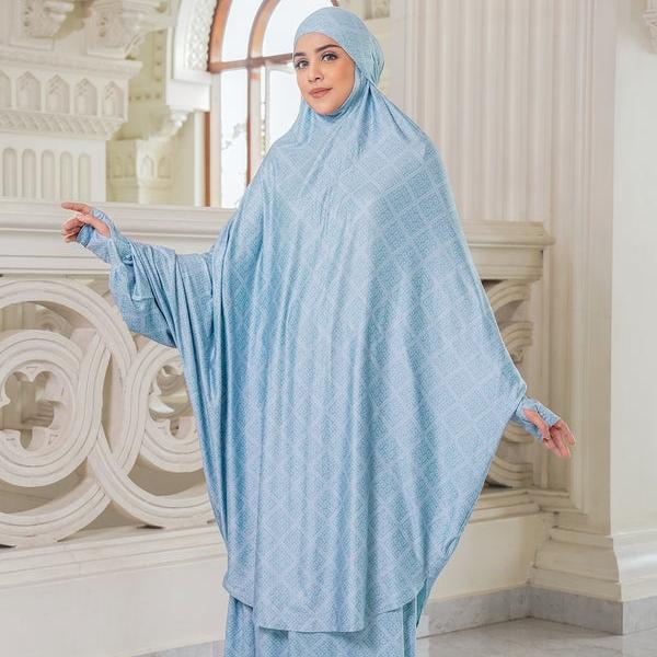 Mukena BUTTONSCARVES Lacorde Prayer Robe - Blue