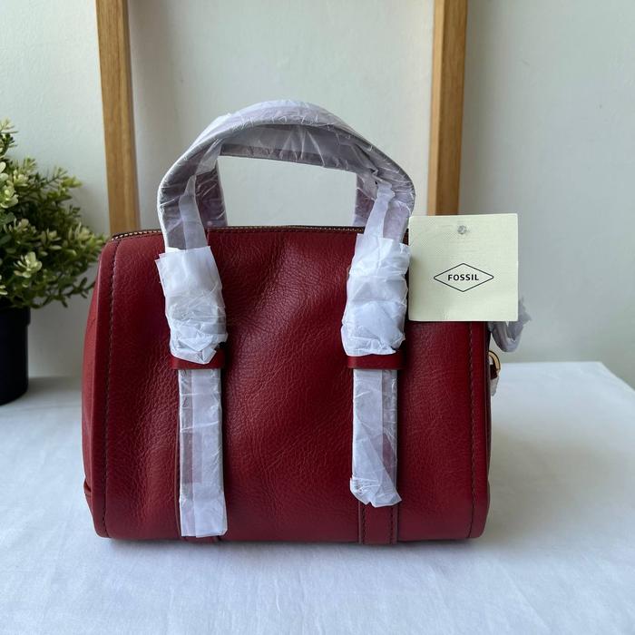 tas wanita fossil carlie mini satchel scarlet mm