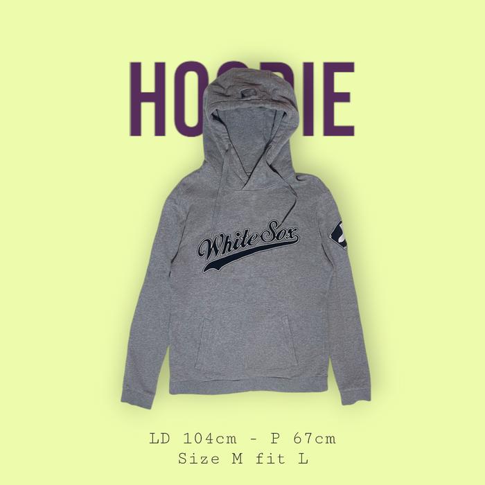 Hoodie MLB WhiteSox Abu Tua - Barang second bekas thrift murah