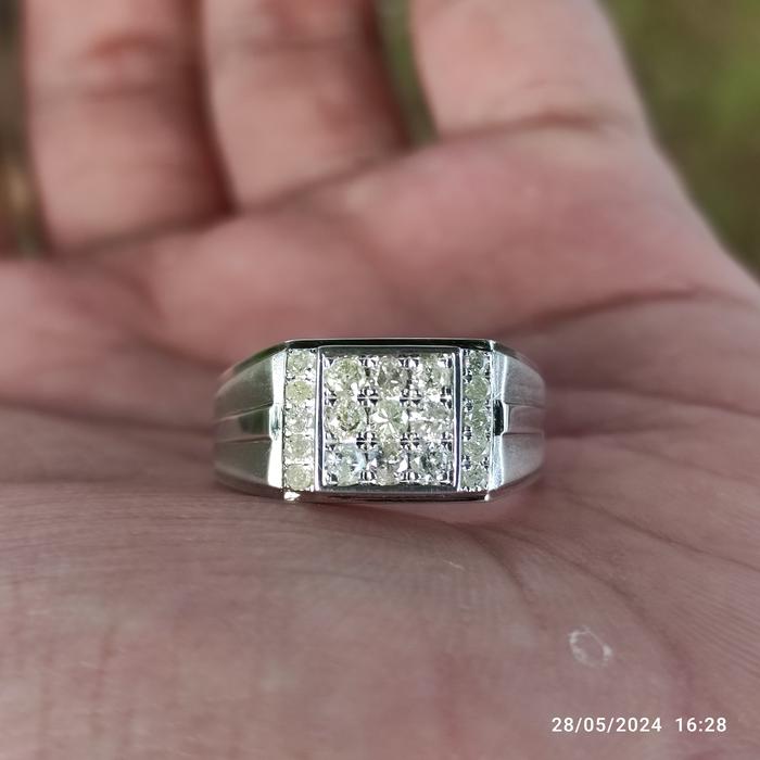 cincin perak pria berlian eropa 007